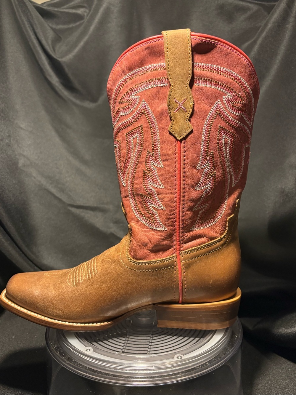 Twisted X Women's Two-Tone Western Heeled Boot - Red & Brown